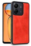 Mey İthalat®   Redmi 13C Kılıf Aras Deri Kapak - Kırmızı