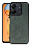 Mey İthalat®   Redmi 13C Kılıf Aras Deri Kapak - Koyu Yeşil