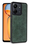 Mey İthalat®   Redmi 13C Kılıf Aras Deri Kapak - Koyu Yeşil
