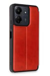 Mey İthalat®   Redmi 13C Kılıf Flip Cover - Kırmızı