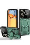 Mey İthalat®   Redmi 13C Kılıf Joy Lens Standlı Kapak - Koyu Yeşil