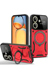 Mey İthalat®   Redmi 13C Kılıf Joy Lens Standlı Kapak - Kırmızı