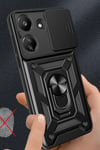Mey İthalat®   Redmi 13C Kılıf Pars Lens Yüzüklü Silikon - Kırmızı