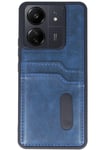 Mey İthalat®   Redmi 13C Kılıf Sara Kartvizitli Deri Kılıf - Lacivert