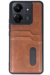 Mey İthalat®   Redmi 13C Kılıf Sara Kartvizitli Deri Kılıf - Taba