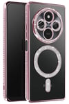 Mey İthalat®   Redmi 14C Joke Simli Magneticsafe Kılıf - Pembe