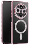 Mey İthalat®   Redmi 14C Joke Simli Magneticsafe Kılıf - Pembe