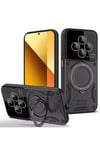 Mey İthalat®   Redmi 14C Kılıf Joy Lens Standlı Kapak - Siyah