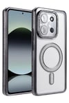 Mey İthalat®   Redmi 15C 4G Joke Simli Magneticsafe Kılıf - Siyah