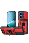 Mey İthalat®   Redmi 15C 4G Pars Lens Yüzüklü Silikon - Kırmızı