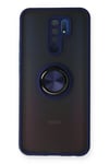 Mey İthalat®   Redmi 9 Kılıf Montreal Yüzüklü Silikon Kapak - Lacivert