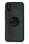 Mey İthalat®   Redmi 9A Kılıf Montreal Yüzüklü Silikon Kapak - Siyah