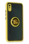 Mey İthalat®   Redmi 9A Kılıf Montreal Yüzüklü Silikon Kapak - Sarı