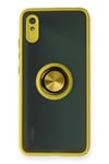 Mey İthalat®   Redmi 9A Kılıf Montreal Yüzüklü Silikon Kapak - Sarı