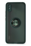 Mey İthalat®   Redmi 9A Kılıf Montreal Yüzüklü Silikon Kapak - Yeşil