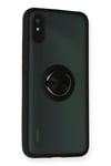 Mey İthalat®   Redmi 9A Kılıf Montreal Yüzüklü Silikon Kapak - Siyah