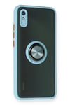 Mey İthalat®   Redmi 9A Kılıf Montreal Yüzüklü Silikon Kapak - Buz Mavi