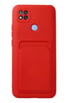 Mey İthalat®   Redmi 9C Kılıf Kelvin Kartvizitli Silikon - Kırmızı