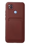 Mey İthalat®   Redmi 9C Kılıf Kelvin Kartvizitli Silikon - Bordo