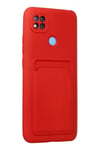 Mey İthalat®   Redmi 9C Kılıf Kelvin Kartvizitli Silikon - Kırmızı
