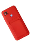 Mey İthalat®   Redmi 9C Kılıf Kelvin Kartvizitli Silikon - Kırmızı