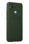 Mey İthalat®   Redmi 9C Kılıf Kelvin Kartvizitli Silikon - Koyu Yeşil