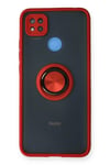 Mey İthalat®   Redmi 9C Kılıf Montreal Yüzüklü Silikon Kapak - Kırmızı