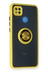 Mey İthalat®   Redmi 9C Kılıf Montreal Yüzüklü Silikon Kapak - Sarı