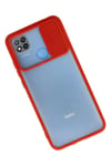 Mey İthalat®   Redmi 9C Kılıf Palm Buzlu Kamera Sürgülü Silikon - Kırmızı