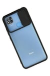 Mey İthalat®   Redmi 9C Kılıf Palm Buzlu Kamera Sürgülü Silikon - Siyah