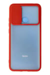 Mey İthalat®   Redmi 9C Kılıf Palm Buzlu Kamera Sürgülü Silikon - Kırmızı