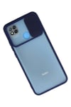 Mey İthalat®   Redmi 9C Kılıf Palm Buzlu Kamera Sürgülü Silikon - Lacivert