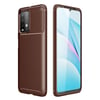 Mey İthalat®   Redmi 9T Kılıf Auto Focus Karbon Kapak - Kahverengi