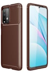 Mey İthalat®   Redmi 9T Kılıf Auto Focus Karbon Kapak - Kahverengi