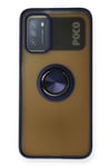 Mey İthalat®   Redmi 9T Kılıf Montreal Yüzüklü Silikon Kapak - Lacivert