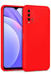 Mey İthalat®   Redmi 9T Kılıf Nano içi Kadife Silikon - Kırmızı