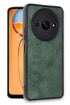 Mey İthalat®   Redmi A3 4G Kılıf Aras Deri Kapak - Koyu Yeşil