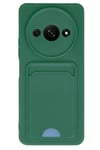 Mey İthalat®   Redmi A3 4G Kılıf Kelvin Kartvizitli Silikon - Koyu Yeşil