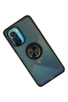 Mey İthalat®   Redmi K40 Kılıf Montreal Yüzüklü Silikon Kapak - Siyah