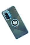 Mey İthalat®   Redmi K40 Kılıf Montreal Yüzüklü Silikon Kapak - Buz Mavi