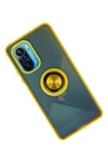 Mey İthalat®   Redmi K40 Kılıf Montreal Yüzüklü Silikon Kapak - Sarı