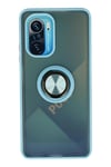 Mey İthalat®   Redmi K40 Kılıf Montreal Yüzüklü Silikon Kapak - Buz Mavi