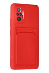 Mey İthalat®   Redmi Note 10 Pro Kılıf Kelvin Kartvizitli Silikon - Kırmızı