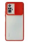 Mey İthalat®   Redmi Note 10 Pro Kılıf Palm Buzlu Kamera Sürgülü Silikon - Kırmızı