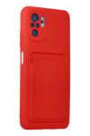Mey İthalat®   Redmi Note 10S Kılıf Kelvin Kartvizitli Silikon - Kırmızı