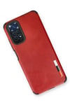 Mey İthalat®   Redmi Note 11 Kılıf Loop Deri Silikon - Kırmızı