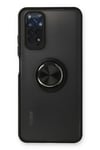 Mey İthalat®   Redmi Note 11 Kılıf Montreal Yüzüklü Silikon Kapak - Siyah