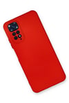 Mey İthalat®   Redmi Note 11 Kılıf Nano içi Kadife Silikon - Kırmızı