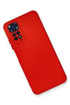 Mey İthalat®   Redmi Note 11 Kılıf Nano içi Kadife Silikon - Kırmızı