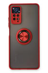 Mey İthalat®   Redmi Note 11 Pro Kılıf Montreal Yüzüklü Silikon Kapak - Kırmızı